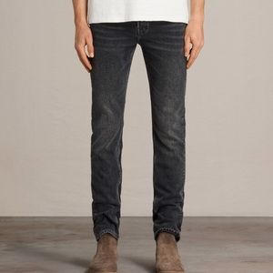All saints black denim iggy slim fit jeans